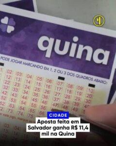 Quina acumula e prêmio sobe para R$ 7,6 milhões; quatro apostas da Bahia são premiadas